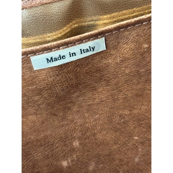 Vintage Brown Wicker Clutch Purse Crossbody Italy Rattan Bamboo Gold Hardware - Picture 7 of 16